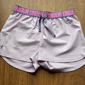 Under Armour light purple athletic shorts. YXL.